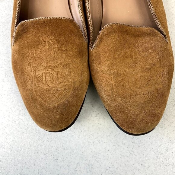 Etienne Aigner Tan Leather Suede Loafers 9 - Picture 2 of 12